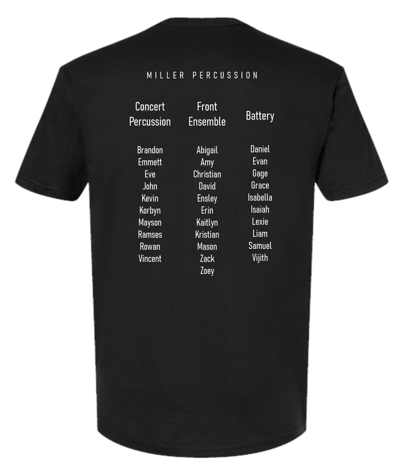 Miller Middle School Percussion T-Shirt (2025–2026)